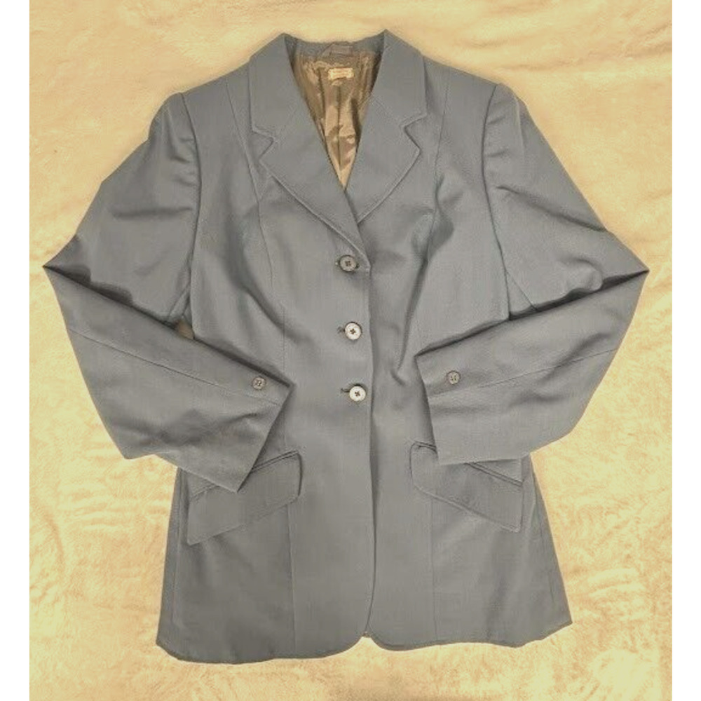 Harry Hall Blue Pure New Wool Blazer Jacket vtg 36in chest